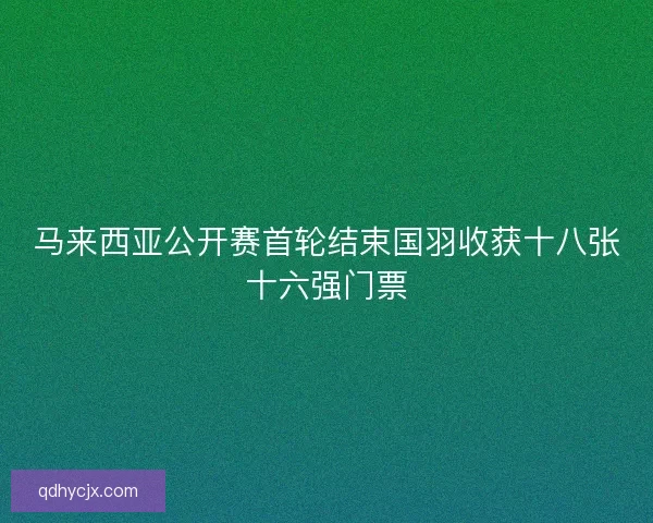 马来西亚公开赛首轮结束国羽收获十八张十六强门票