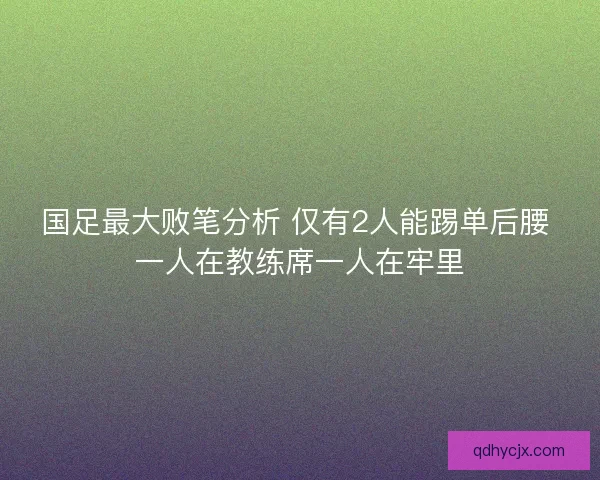 国足最大败笔分析 仅有2人能踢单后腰 一人在教练席一人在牢里