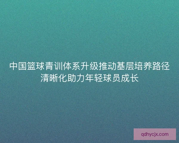 中国篮球青训体系升级推动基层培养路径清晰化助力年轻球员成长 中国篮球青训体系升级推动基层培养路径清晰化助力年轻球员成长